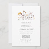 Whimsical Wildblume Boho Wedding einen Tag weg Einladung (Vorderseite)