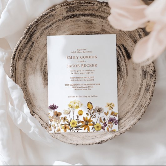 Whimsical Wildblume Boho Wedding Einladung