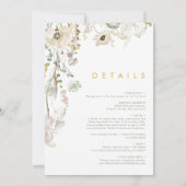 Whimsical Wildblume Bouquet alles in einer Hochzei Einladung (Rückseite)