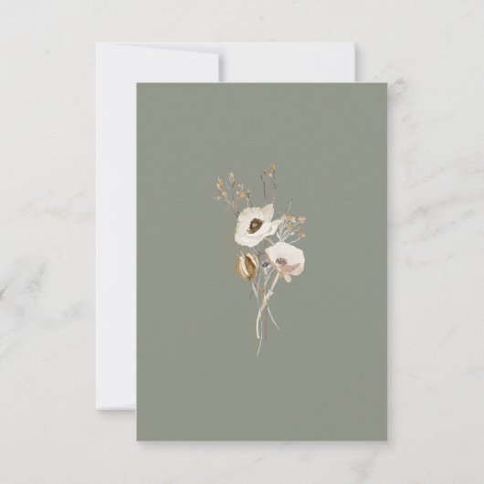 Whimsical Wildblume Bouquet | Elfenbein-RSVP-Karte RSVP Karte (Rückseite)