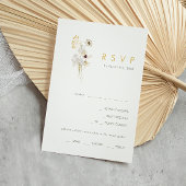 Whimsical Wildblume Bouquet Menü Auswahl RSVP Kart