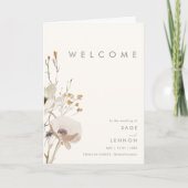 Whimsical Wildblume Elfenbeinfalzprogramm Programm (Vorderseite)