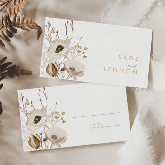 Whimsical Wildblume Flat Wedding Platzkarte