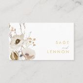 Whimsical Wildblume Flat Wedding Platzkarte (Rückseite)