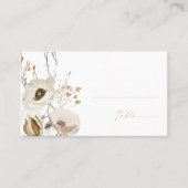 Whimsical Wildblume Flat Wedding Platzkarte (Vorderseite)