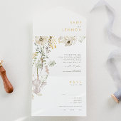 Whimsical Wildblume Foto Siegel und senden All In One Einladung