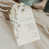 Whimsical Wildblume Meadow Ivory Wedding Willkomme Geschenkanhänger