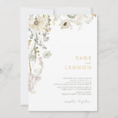 Whimsical Wildblume Meadow Wedding Einladung (Vorderseite)