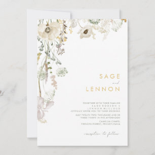 Whimsical Wildblume Meadow Wedding Einladung