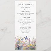 Whimsical Wildblume Meadows Wedding Program Menükarte (Vorderseite)