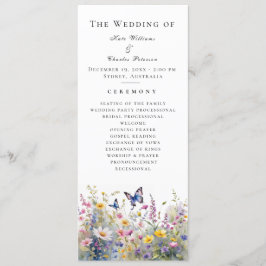 Whimsical Wildblume Meadows Wedding Program Menükarte