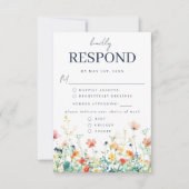 Whimsical Wildblume Meal Choice RSVP Card Karte (Vorderseite)