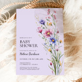 Whimsical Wildblume Rustic Boho Babydusche Einladung