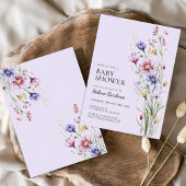 Whimsical Wildblume Rustic Boho Babydusche Einladung