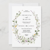 Whimsical Wildblume Rustikale Hochzeitseinladung Einladung (Vorderseite)