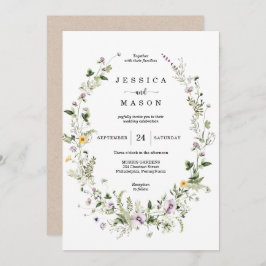 Whimsical Wildblume Rustikale Hochzeitseinladung Einladung