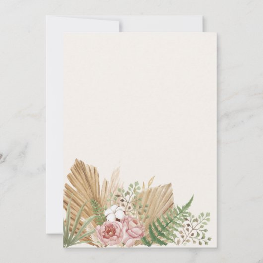 Whimsical Wildblume Sage Green Wedding Einladung (Rückseite)