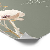 Whimsical Wildblume Sage Wedding Drinks Menü Poster (Ecke)