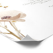 Whimsical Wildblume Wedding Drinks Menü Signatur Poster (Ecke)