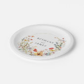 Whimsical Wildblume Wedding Paper Teller (Schrägansicht)