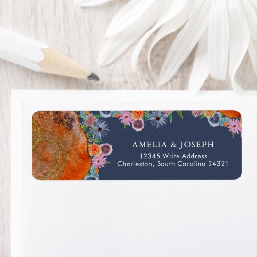Whimsical Wildblume Wedding RSVP Rücksendeadresse (Insitu)