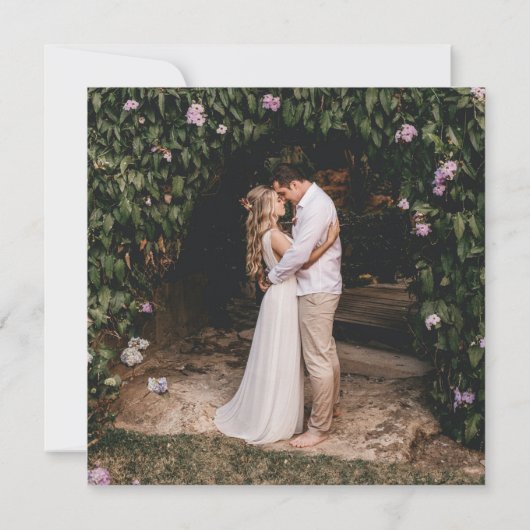 Whimsical Wildblume Wedding Square Save the Date (Rückseite)