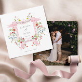 Whimsical Wildblume Wedding Square Save the Date