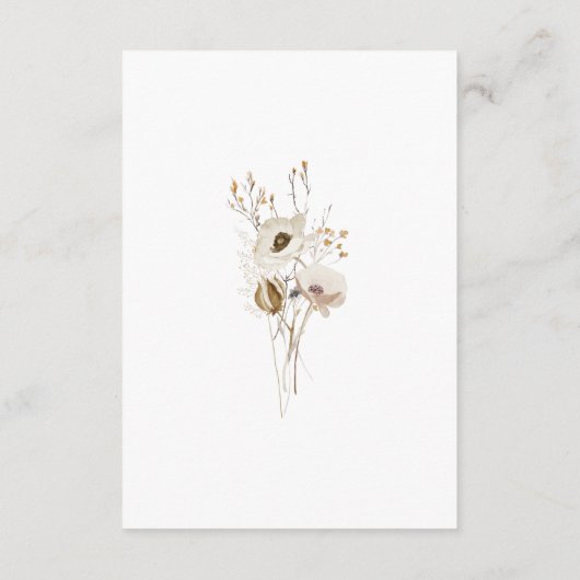 Whimsical Wildblume Wedding Wishing Well Card Begleitkarte (Rückseite)