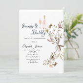 Whimsical WildblumeBrunch & Bubbly Brautparty Einladung (Stehend Vorderseite)