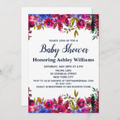 Whimsical Wildblumen Babydusche botanisch weiß Einladung (Vorne/Hinten)