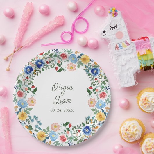 Whimsical Wildblumen Blumengarten Hochzeit Pappteller (Party)