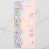 Whimsical Wildblumen Blumengarten Hochzeitsdusche Menükarte (Vorderseite)