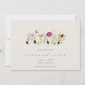 Whimsical Wildblumen Hochzeit Save The Date (Vorderseite)