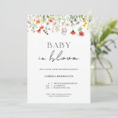 Whimsical Wildflower Baby in Bloom Shower Einladung (Stehend Vorderseite)
