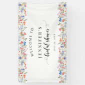 Whimsical Wildflower Bloom Bridal Shower Welcome Banner (Vertikal)