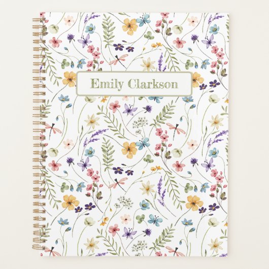Whimsical Wildflower Bloom Colorful Spring Pattern Planer (Vorderseite)