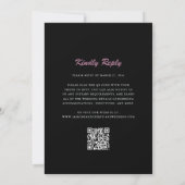 Whimsical Wildflower Botanical Schwarz/ QR-Code-RS Einladung (Rückseite)