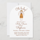 Whimsical Wildflower Bunny Baby Shower Invite Einladung (Vorderseite)