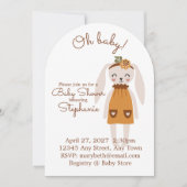 Whimsical Wildflower Bunny Baby Shower Invite Einladung (Vorderseite)