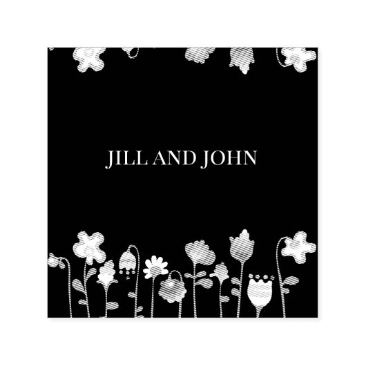 Whimsical Wildflower Dunkle Hochzeit  Permastempel (Design)