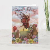Whimsical Wildflower Fairy and Animals Farewell Karte (Vorderseite)
