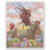 Whimsical Wildflower Fairy Farewell to the Animals Aufkleber (Vorderseite)