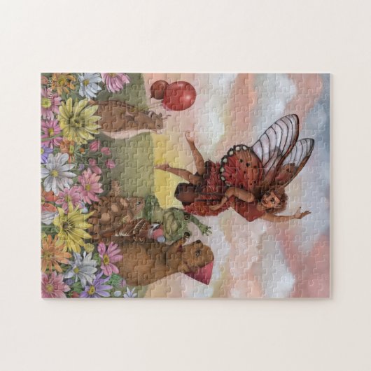 Whimsical Wildflower Fairy Farewell to the Animals Puzzle (Horizontal)