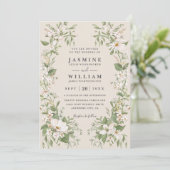 Whimsical Wildflower-Garten Rustikale QR-Code-Hoch Einladung (Stehend Vorderseite)