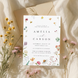 Whimsical Wildflower Meadow Wedding Invitation Einladung