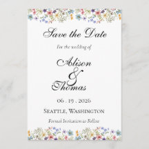 Whimsical Wildflower Meadow Wedding Save The Date