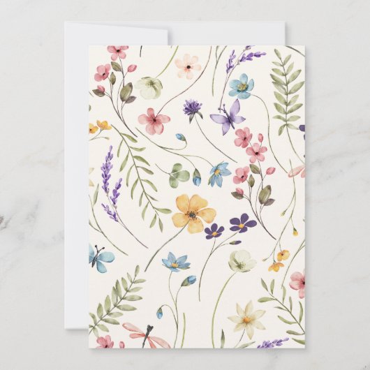 Whimsical Wildflower Meadow Wedding Save The Date (Rückseite)