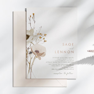 Whimsical Wildflower Roségold Folieneinladung