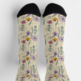 Whimsical Wildflower Seamless Pattern Socken