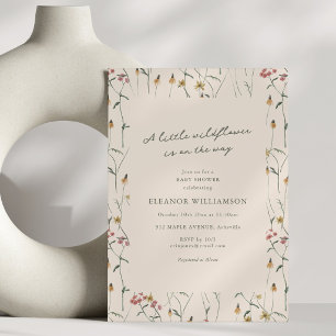 Whimsical Wildflower-Themen-Blumen-Boho-Baby-Party Einladung